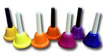 Load image into Gallery viewer, CHROMA-NOTES® 7-Note Expanded Range Hand Bell Set (CNHB-EX)